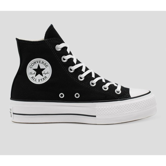 CONVERSE- Womens Chuck Taylor All Star Canvas Lift High Top Black